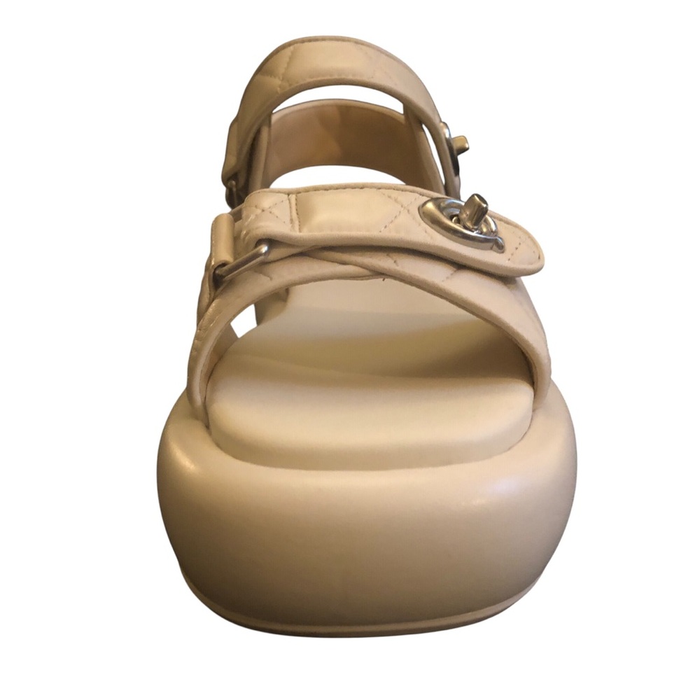 Coach Peyton Leather Sandals in Chalk Size 8.5 NWT - Picture 7 of 16